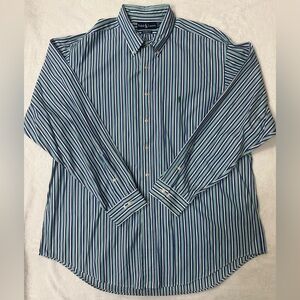 Ralph Lauren Men's Striped Shirt in Blue and Green
